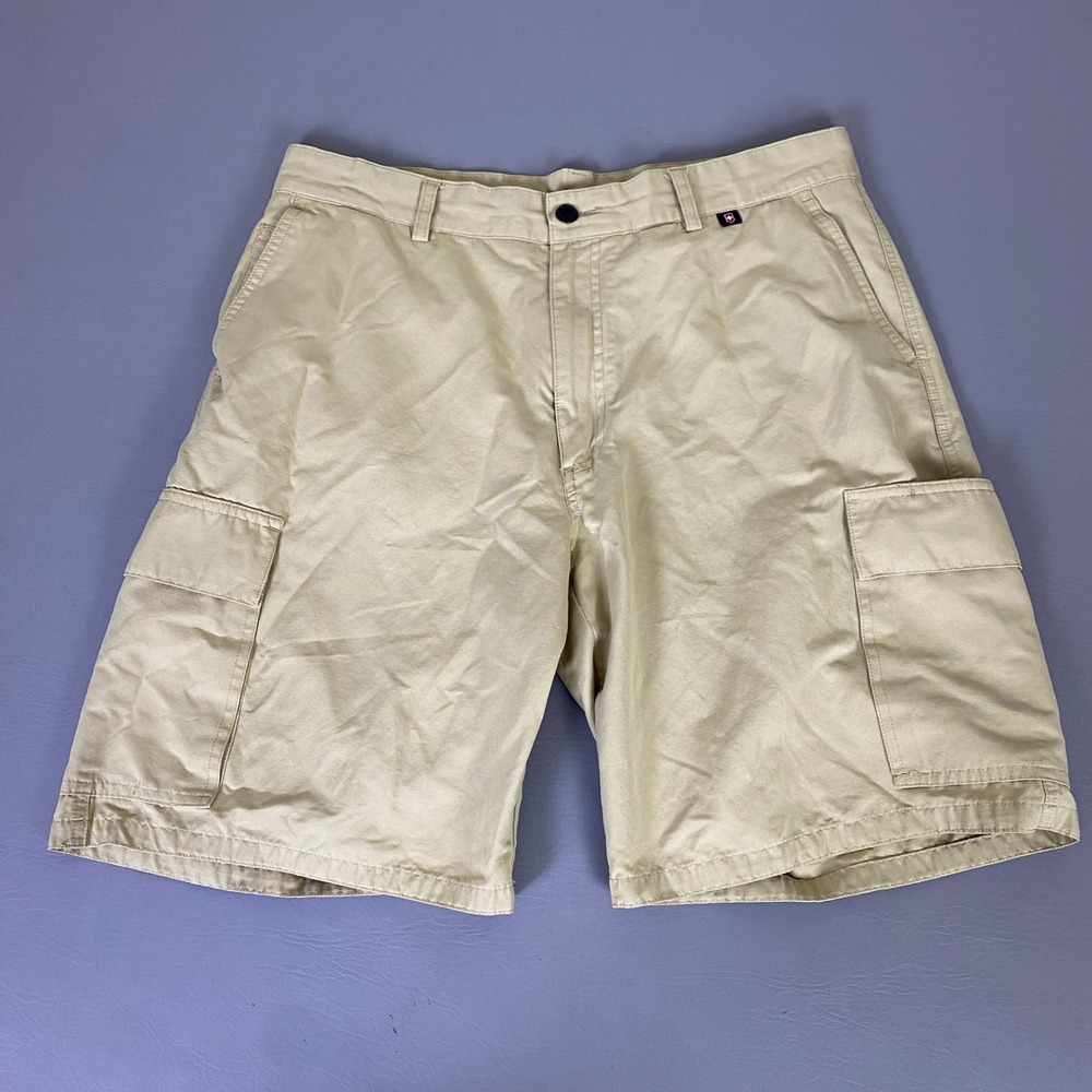 Victorinox Swiss Army  Cargo Shorts Men's Size 34  Khaki Tan Cotton Outdoor*